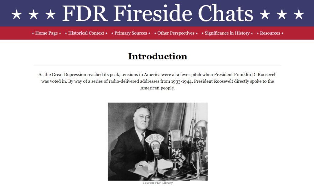 national history day fdr fireside chats